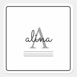 Create Your Own Personalize Monogram Quadratischer Aufkleber
