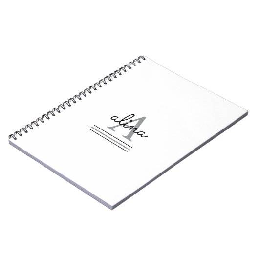 Create Your Own Personalize Monogram Spiral Photo Notizblock (Linke Seite)