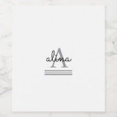 Create Your Own Personalize Monogram Weinetikett (Einzelnes Label)