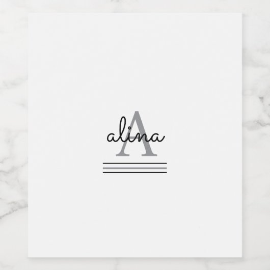 Create Your Own Personalize Monogram Weinetikett (Einzelnes Label)