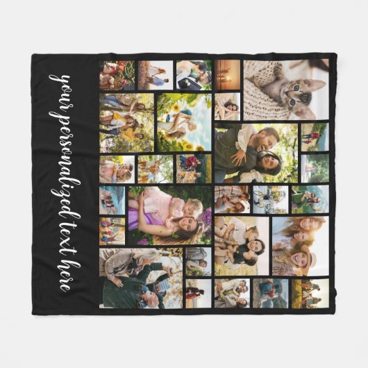 Create Your Own Personalized 28 Photo Collage Fleecedecke (Vorderseite (Horizontal))