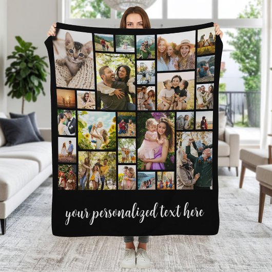 Create Your Own Personalized 28 Photo Collage Fleecedecke
