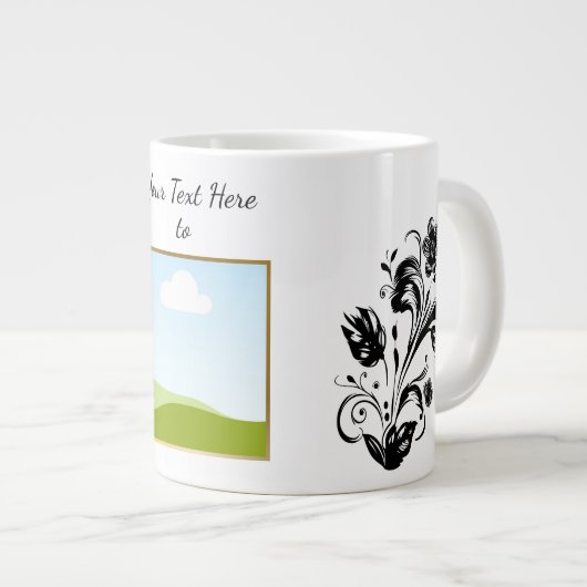 Create Your Own personalized Template Text Jumbo-Tasse (Vorderseite Rechts)