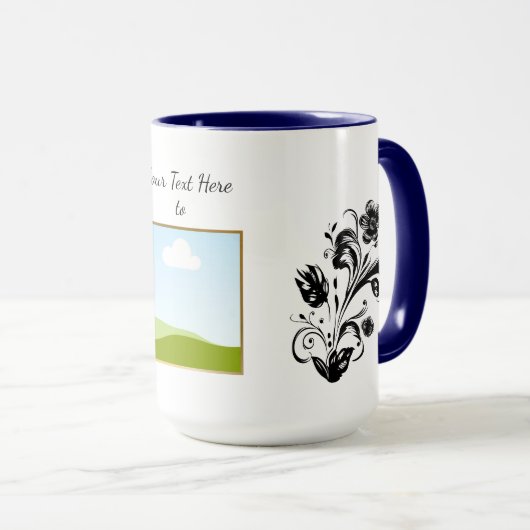 Create Your Own personalized Template Text Tasse (VorderseiteRechts)