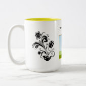 Create Your Own personalized Template Text Zweifarbige Tasse (Links)