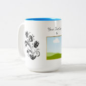 Create Your Own personalized Template Text Zweifarbige Tasse (Vorderseite Links)