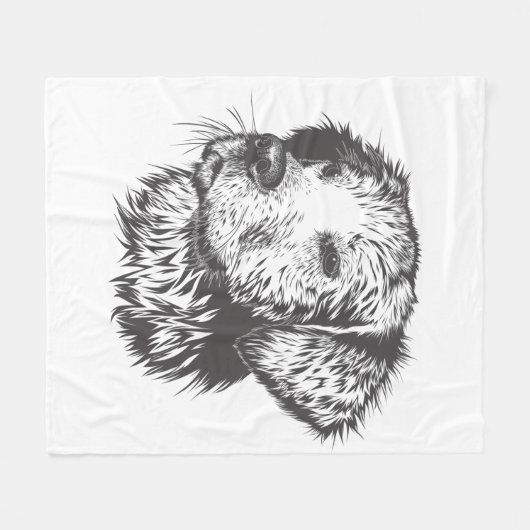 Create Your Own Pet Dog Customized Fleecedecke (Vorderseite (Horizontal))