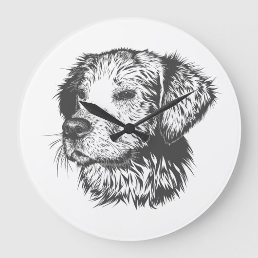 Create Your Own Pet Dog Customized Große Wanduhr (Vorderseite)