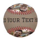 Create Your Own Photo And Text Baseball (Rückseite)