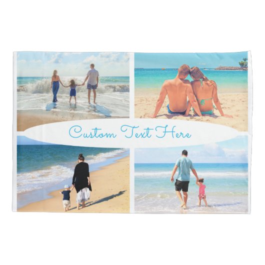 Create Your Own Photo Collage Pillow Case and Text Kissenbezug (Rückseite)