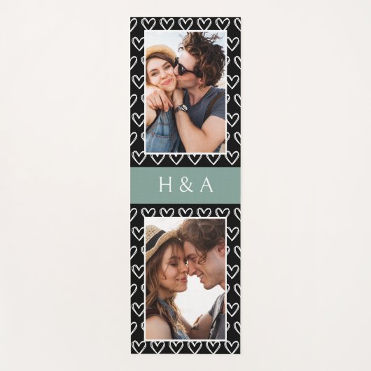 Create Your Own Photo Collage Sage Green Monogram  Yogamatte (Vorderseite)