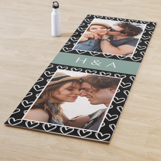 Create Your Own Photo Collage Sage Green Monogram  Yogamatte (Beispiel)