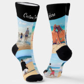 Create Your Own Photo Collage Socks Custom Text Socken (Gewinkelt)