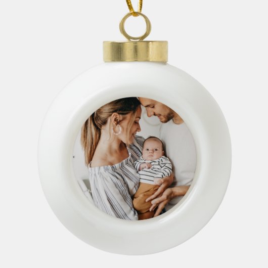 Create Your Own Photo Custom Pic Double Sided Keramik Kugel-Ornament (Vorderseite)