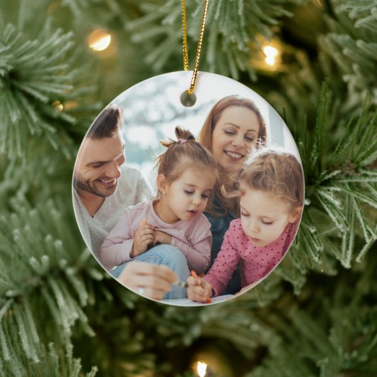 Create Your Own Photo Custom Pic Double Sided Keramik Ornament (Baum)