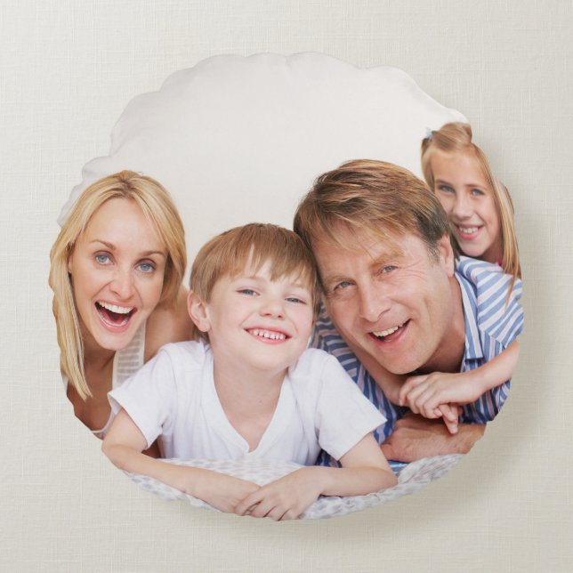 Create Your Own Photo Custom Pic Double Sided Rundes Kissen (Vorderseite)