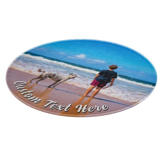 Create Your Own Photo Cutting Board Custom Text Schneidebrett (Ecke)