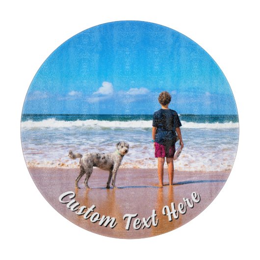 Create Your Own Photo Cutting Board Custom Text Schneidebrett (Vorderseite)