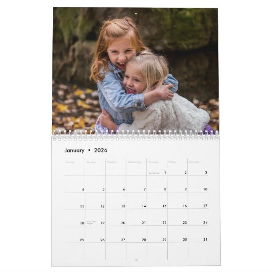 Create Your Own Photo Family Modern Script 2026 Kalender (Jan 2026)