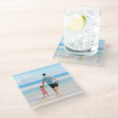 Create Your Own Photo Glass Coaster Gift Glasuntersetzer (Schrägansicht)