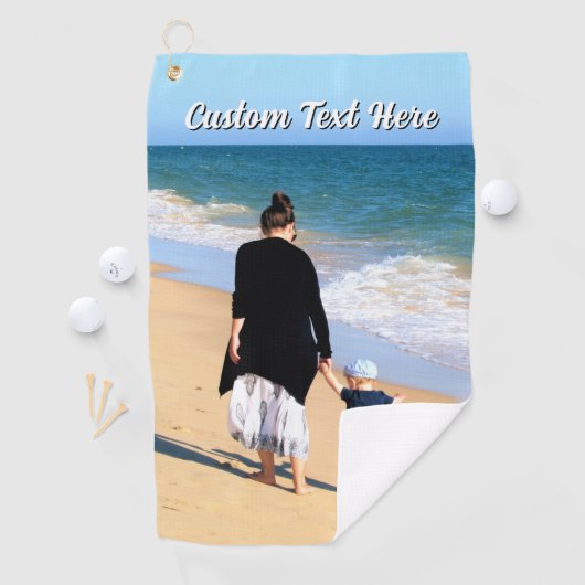 Create Your Own Photo Golf Towel Gift Custom Text Golfhandtuch (Insitu)