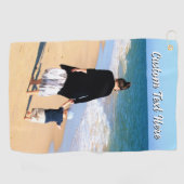 Create Your Own Photo Golf Towel Gift Custom Text Golfhandtuch (Horizontal)