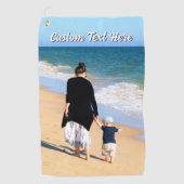 Create Your Own Photo Golf Towel Gift Custom Text Golfhandtuch (Vorderseite)