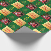 Create your own photo Merry Christmas script Geschenkpapier (Ecke)
