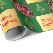 Create your own photo Merry Christmas script Geschenkpapier (Rolleneckpunkt)