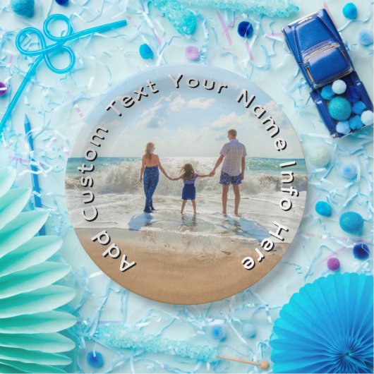 Create Your Own Photo Paper Plates Custom Text Pappteller (Party)