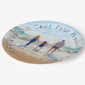 Create Your Own Photo Paper Plates Custom Text Pappteller (Schrägansicht)