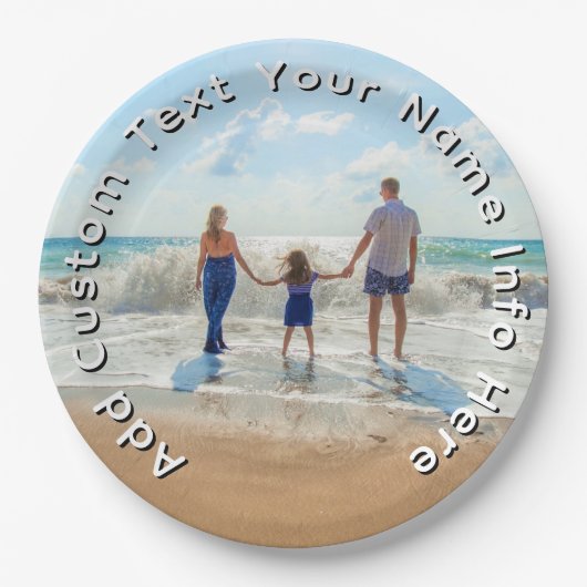 Create Your Own Photo Paper Plates Custom Text Pappteller (Vorderseite)