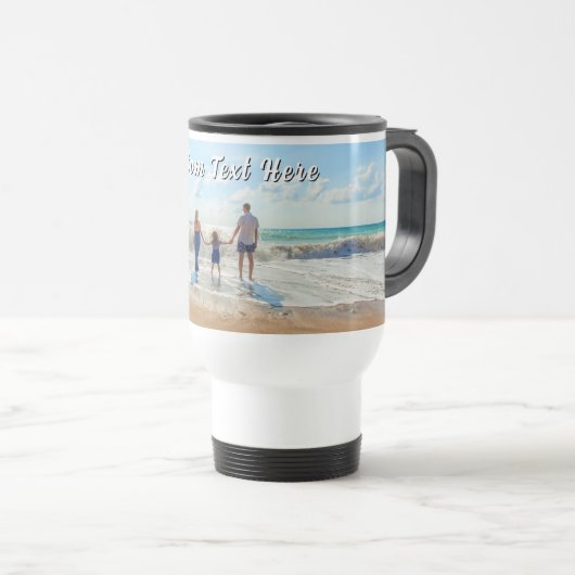 Create Your Own Photo Travel Mug Gift Custom Text Reisebecher (VorderseiteRechts)