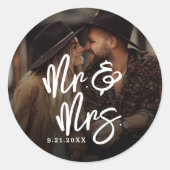 Create Your Own Photo Wedding Runder Aufkleber (Vorderseite)