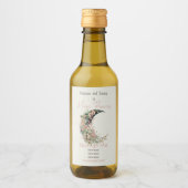 Create Your Own Pink Meadow Floral Crescent Moon Weinetikett (Vorderseite)