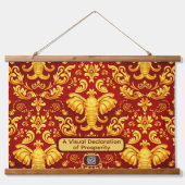 Create your own Premium Gilded Glow Elephant Mara Wandteppich Mit Holzrahmen (Vorderseite 2)