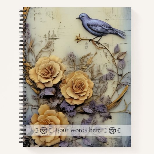 Create Your Own Purple Bird Rose Garden Wall Notizblock (Vorderseite)