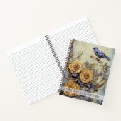 Create Your Own Purple Bird Rose Garden Wall Notizblock (Innenseite)
