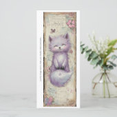 Create Your Own Purple Fox Floral Bookmark Card (Stehend Vorderseite)