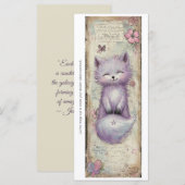 Create Your Own Purple Fox Floral Bookmark Card (Vorne/Hinten)