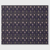 Create Your Own Purple & Gold Magic Symbols Black Geschenkpapier (Flach)