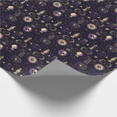 Create Your Own Purple & Gold Magic Symbols Black Geschenkpapier (Ecke)