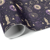 Create Your Own Purple & Gold Magic Symbols Black Geschenkpapier (Rolleneckpunkt)