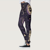Create Your Own Purple & Gold Magic Symbols Black Leggings (Links)