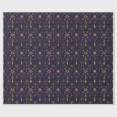 Create Your Own Purple & Gold Sacred Symbols Black Geschenkpapier (Flach)