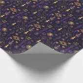 Create Your Own Purple & Gold Sacred Symbols Black Geschenkpapier (Ecke)
