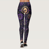 Create Your Own Purple & Gold Sacred Symbols Black Leggings (Rückseite)