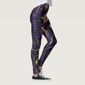 Create Your Own Purple & Gold Sacred Symbols Black Leggings (Rechts)