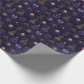 Create Your Own Purple & Gold Witchy Symbols Black Geschenkpapier (Ecke)