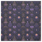 Create Your Own Purple & Gold Witchy Symbols Black Stoff (Muster)